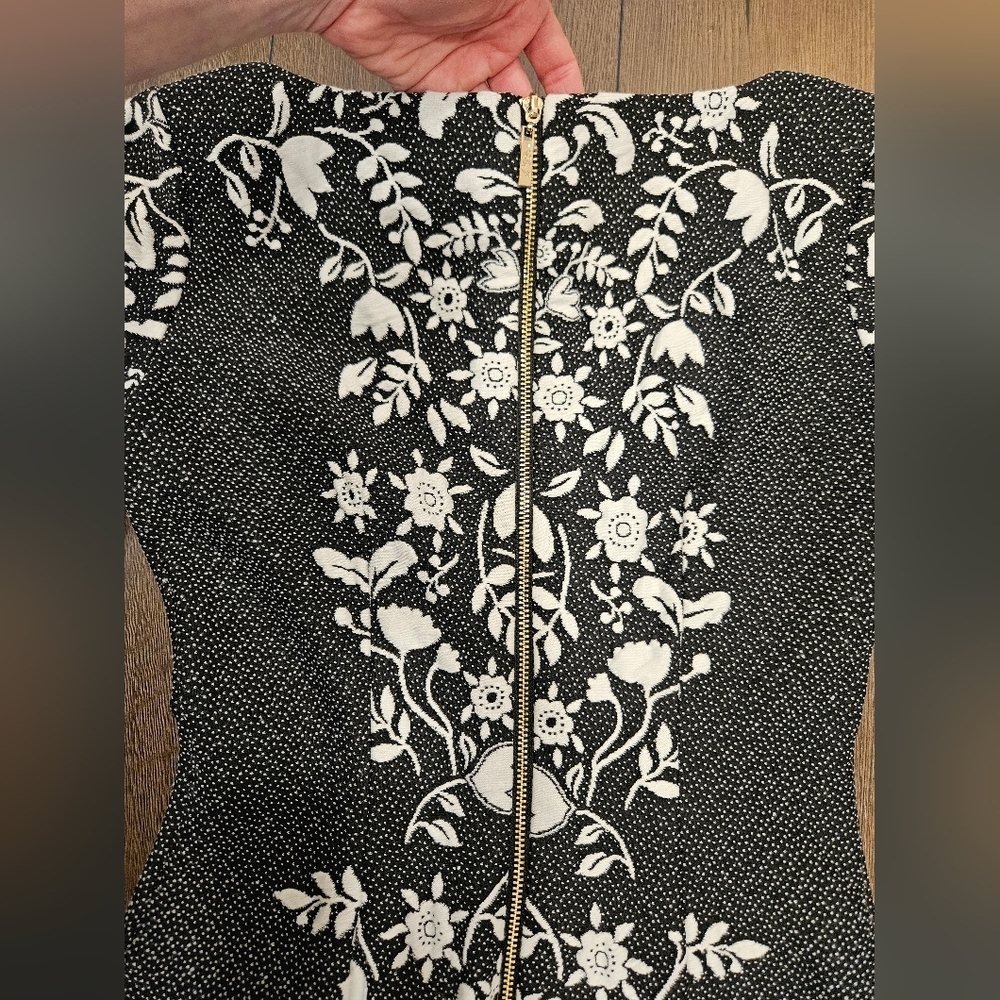 Eliza J Embroidered Black and White Floral Dress - Size 2 - Picture 11 of 16
